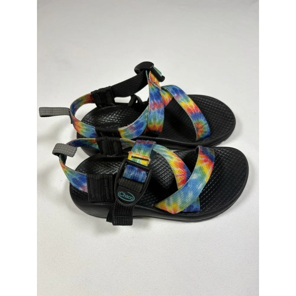Chaco Kids Z1 EcoTread Sandals JCH199812 Rainbow Tie Dye Youth Size 12 Hiking